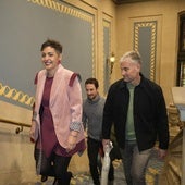 Los concejales de EH-Bildu, con Vitero a la cabeza, en la Casa Consitorial.