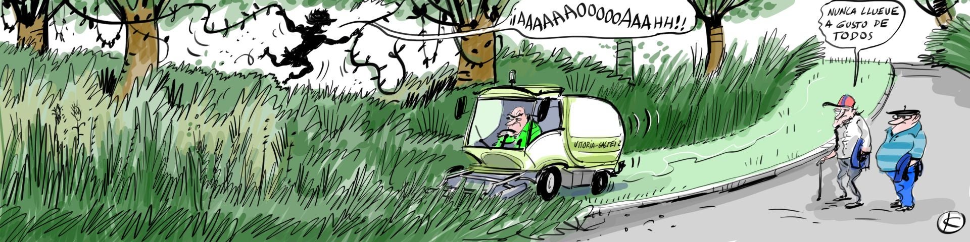 La viñeta de Cerrajería sobre los servicios mínimos de los jardineros de Vitoria