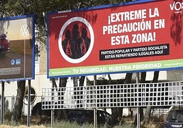 Nueva polémica por otro cartel de Vox contra la inmigración en Huesca: «Extreme la precaución»