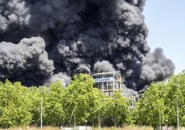 El gran incendio de LEA se ve desde todo Vitoria