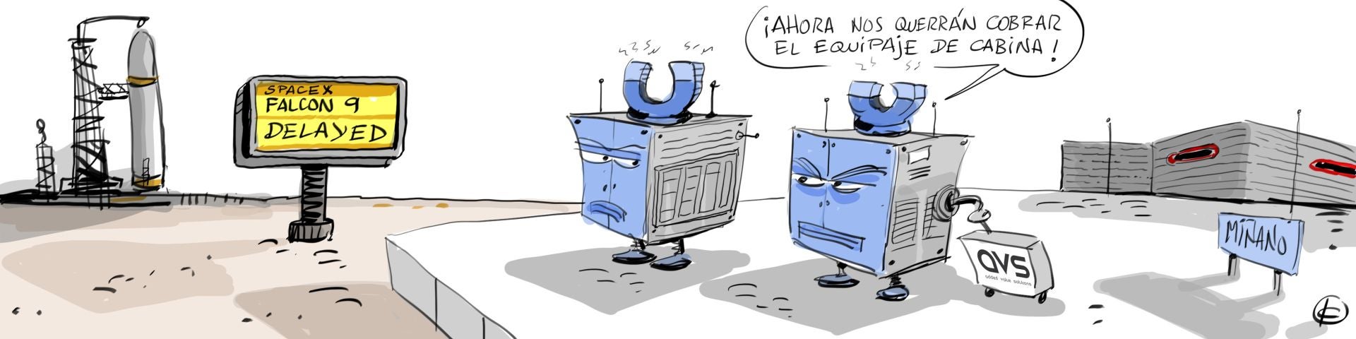 La viñeta de Cerrajería sobre el lanzamiento aplazado de los dos satélites de la alavesa AVS