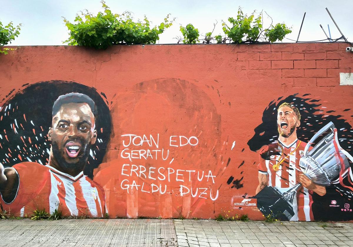 Así ha amanecido el mural de los hermanos Williams en Barakaldo.
