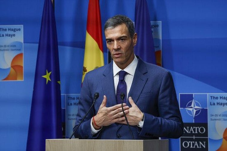 Pedro Sánchez, en su comparecencia tras la cumbre de la OTAN.