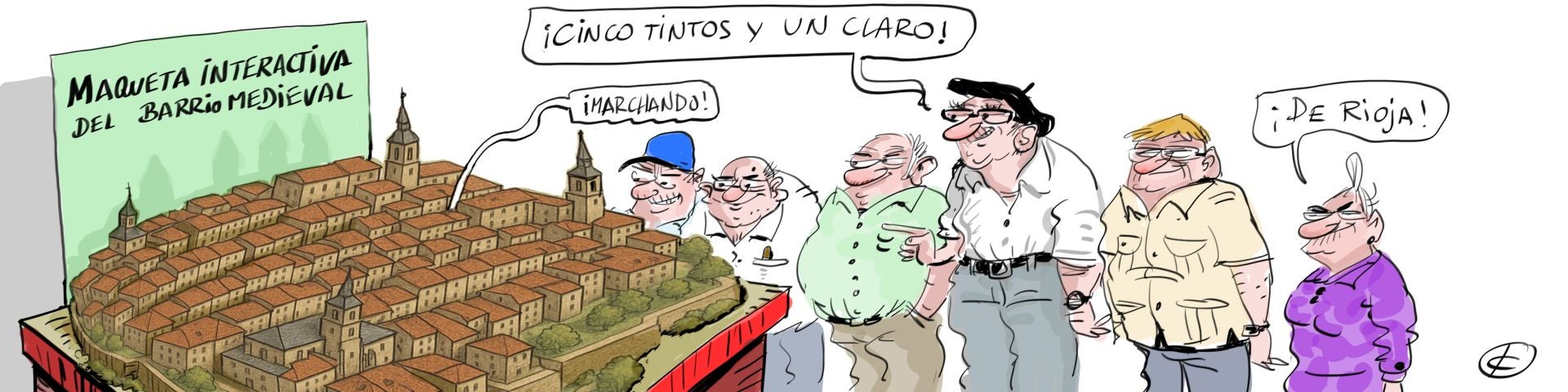 La viñeta de Cerrajería sobre la maqueta interactiva del Casco Viejo de Vitoria