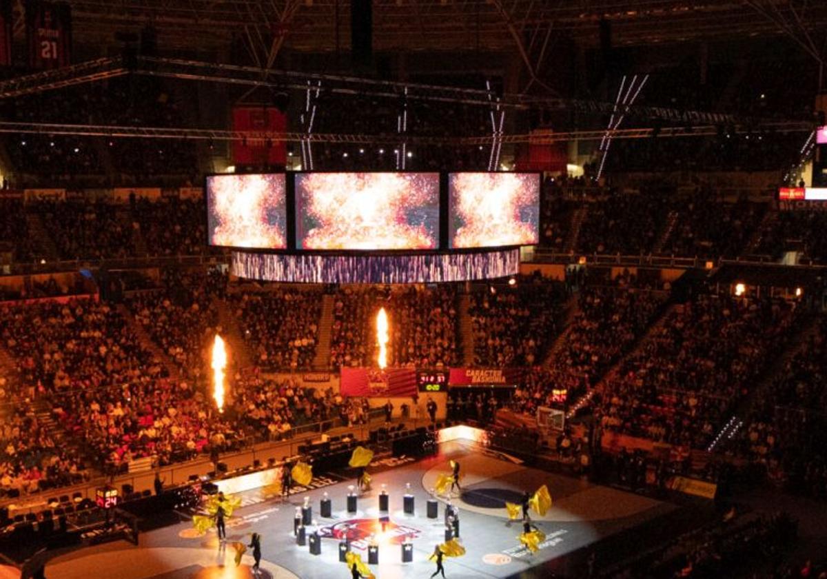 El videomarcador del Buesa Arena.