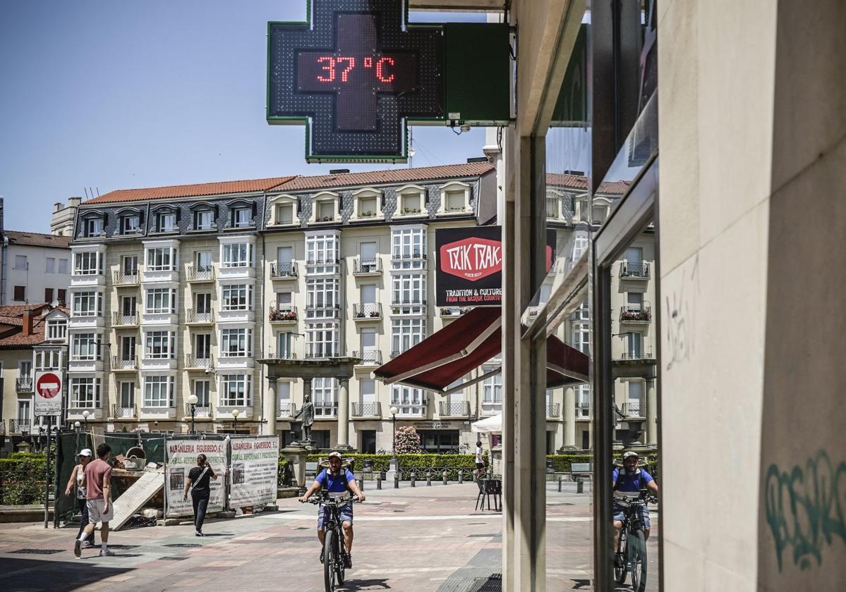 Vitoria registro este martes altas temperaturas.