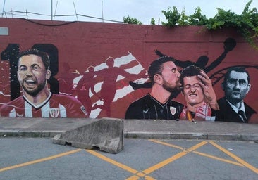 Simón y Agirrezabala se suman al mural del Athletic en Barakaldo