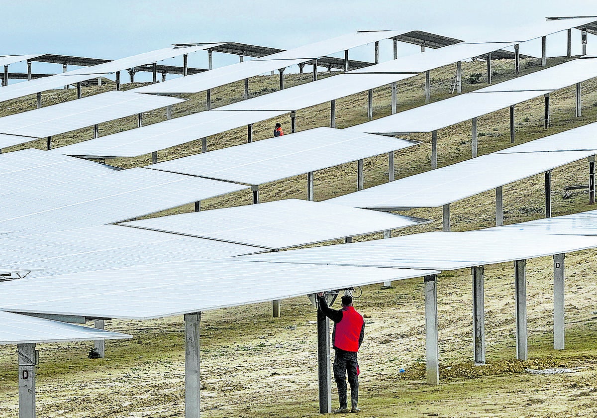 Huerto solar del parque fotovoltaico de Ekienea, en la localidad alavesa de Armiñón