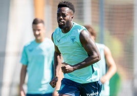 Iñaki Williams, durante la sesión de esta mañana