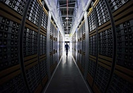 Interior de un centro de datos.