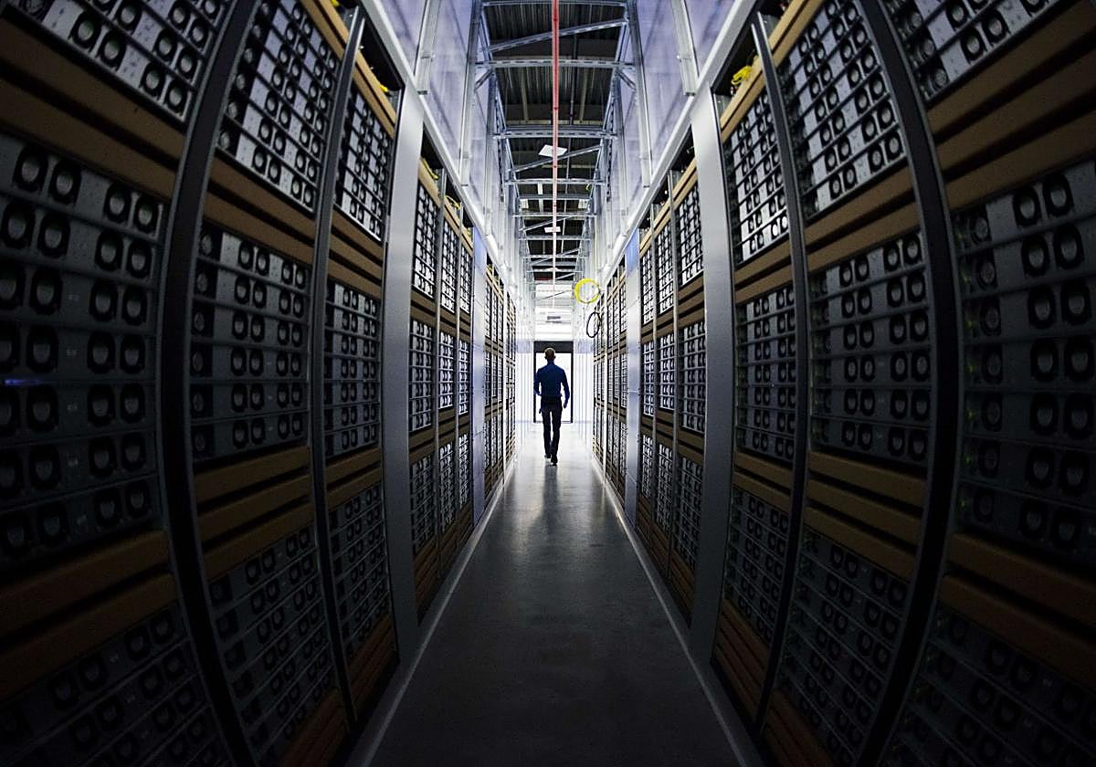 Interior de un centro de datos.