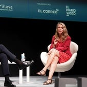 Ángela De Miguel, esta mañana durante el Foro Finanza en el museo Guggenheim