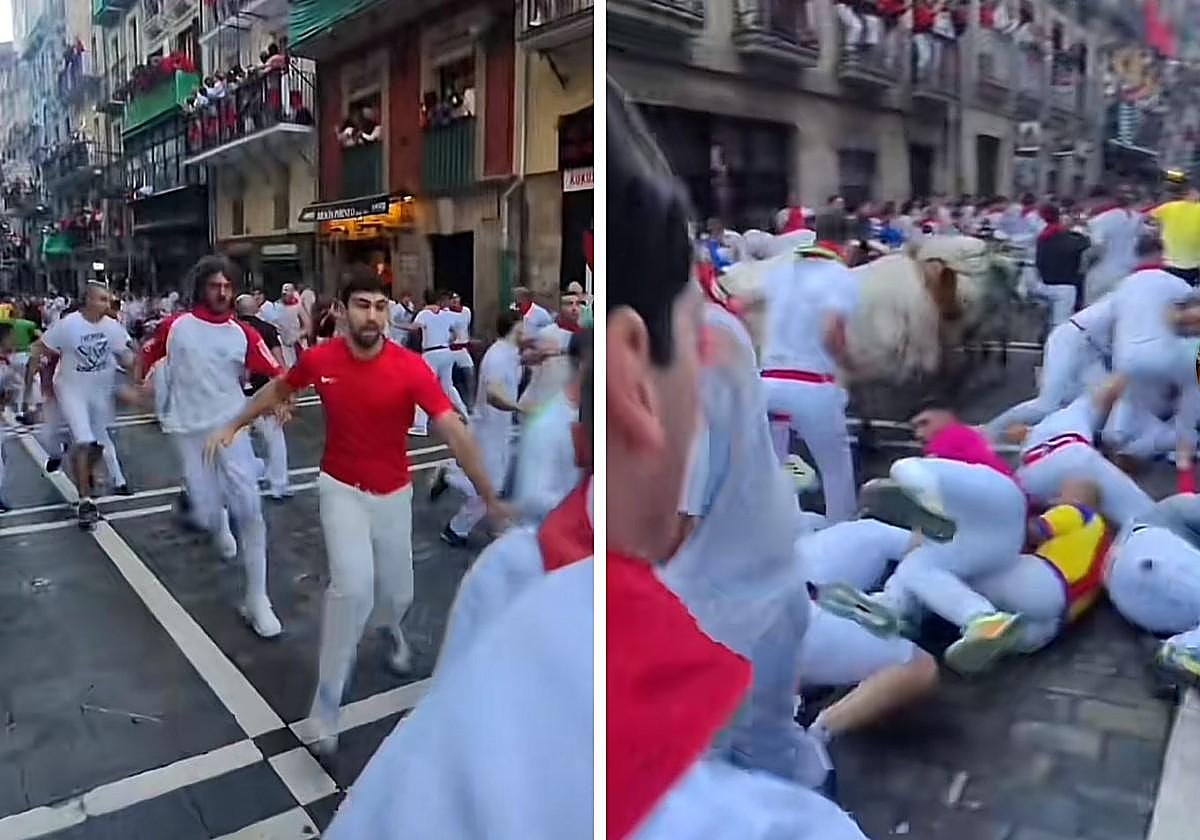 Polémica en los Sanfermines: un 'tiktoker' graba desde dentro los encierros
