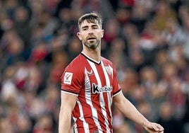Yeray, en un encuentro de la pasada temporada en San Mamés.