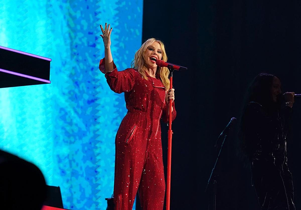 Kylie Minogue, al inicio del concierto.