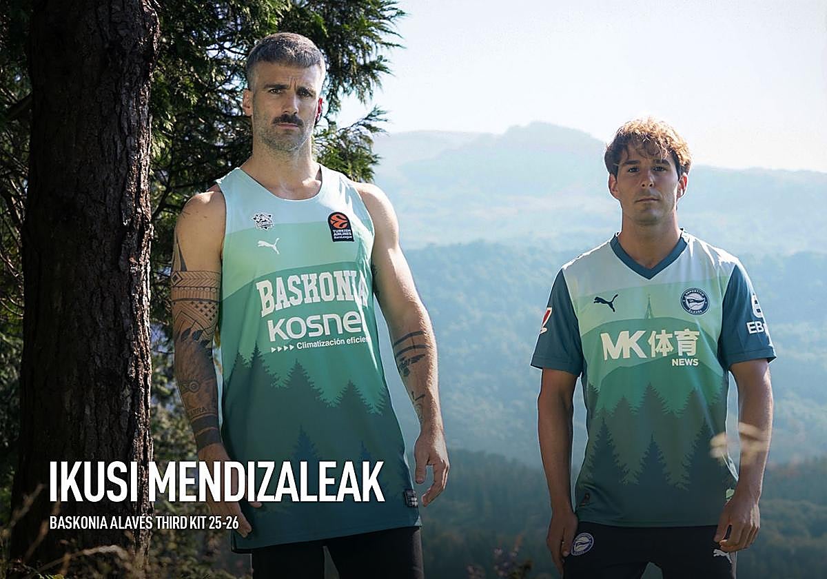 El Gorbea inspira la tercera camiseta del Baskonia y el Alavés