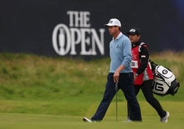 Ramón Bescansa, junto a Harris English en este Open Británico.