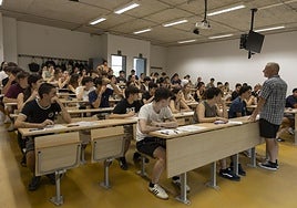 Alumnos guipuzcoanos en el examen de la Selectividad de este año