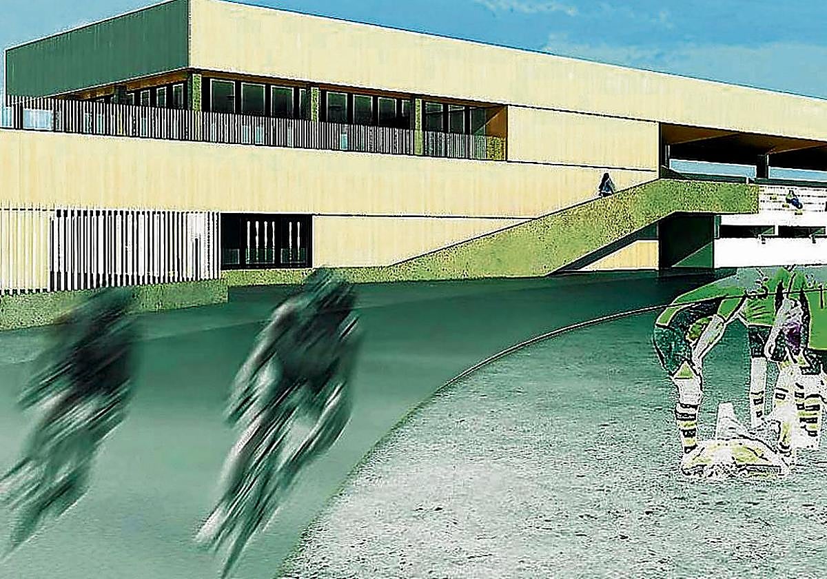 Vista del proyecto del edificio de rugby para el polideportivo de Fadura.