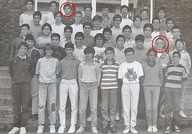 Los dos amigos se conocieron en EGB, como se puede ver en esta imagen de septiembre de 1989.