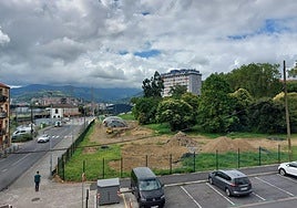 Imagen de la zona de actuación, frente a la estación de tren de Lutxana y junto al parque de la Orconera.