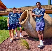 De izquierda a derecha, Aragüés, Pinillos y Diallo.