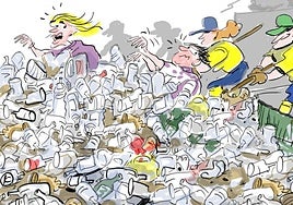 La viñeta de Cerrajería sobre la recogida de residuos tras el Celedón