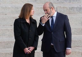 La presidenta del Congreso, Francina Armengol, y el del Senado, Pedro Rollán, en una celebración del Día de la Constitución.