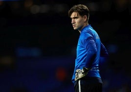 Adrián Rodríguez, con el Alavés.