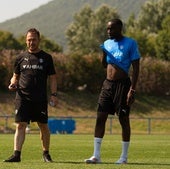 Diarra, durante la pretemporada albiazul.