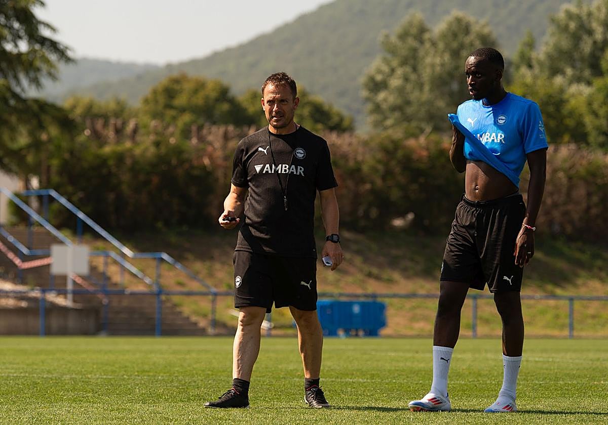 Diarra, durante la pretemporada albiazul.
