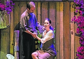 Una escena de los ensayos de 'Yerma' en Sevilla.