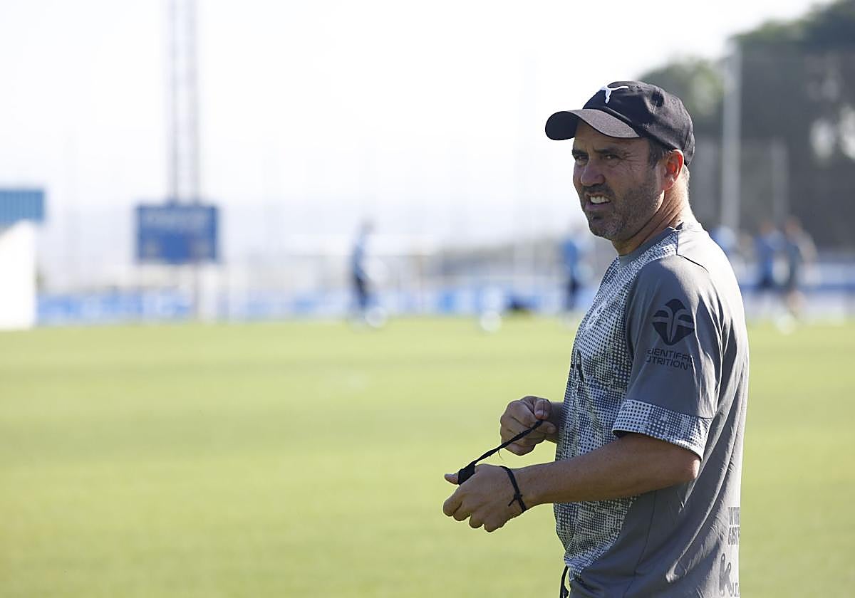 Coudet, durante un entrenamiento de esta pretemporada del Alavés.