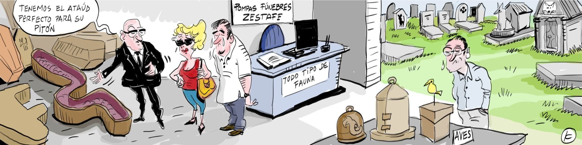 La viñeta de Cerrajería sobre el primer cementerio de mascotas de Álava