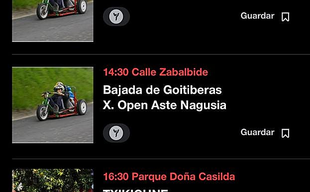 Captura tomada de la app oficial del Ayuntamiento de Bilbao.
