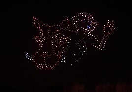 Imagen de uno de los espectáculos visuales de la empresa de drones.