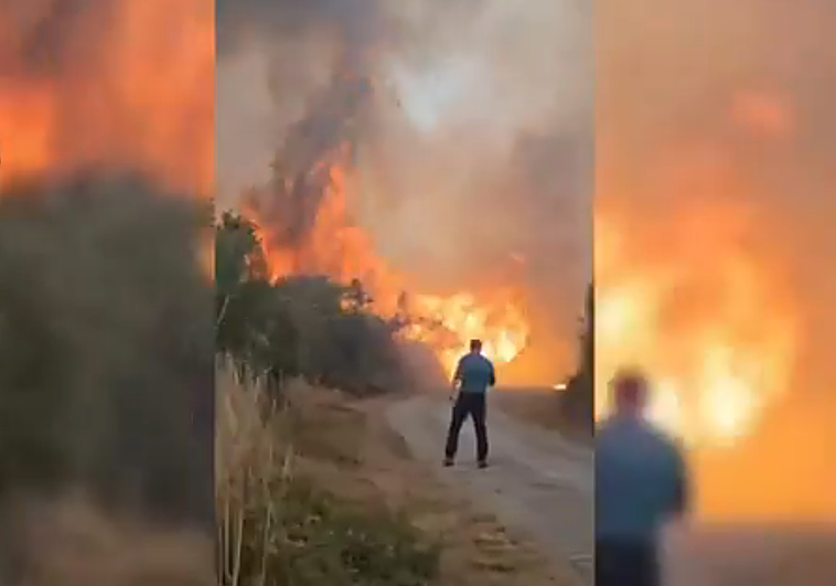 Rescatan a una persona que se quedó rodeada por las llamas mientras hacía un cortafuegos en Ourense