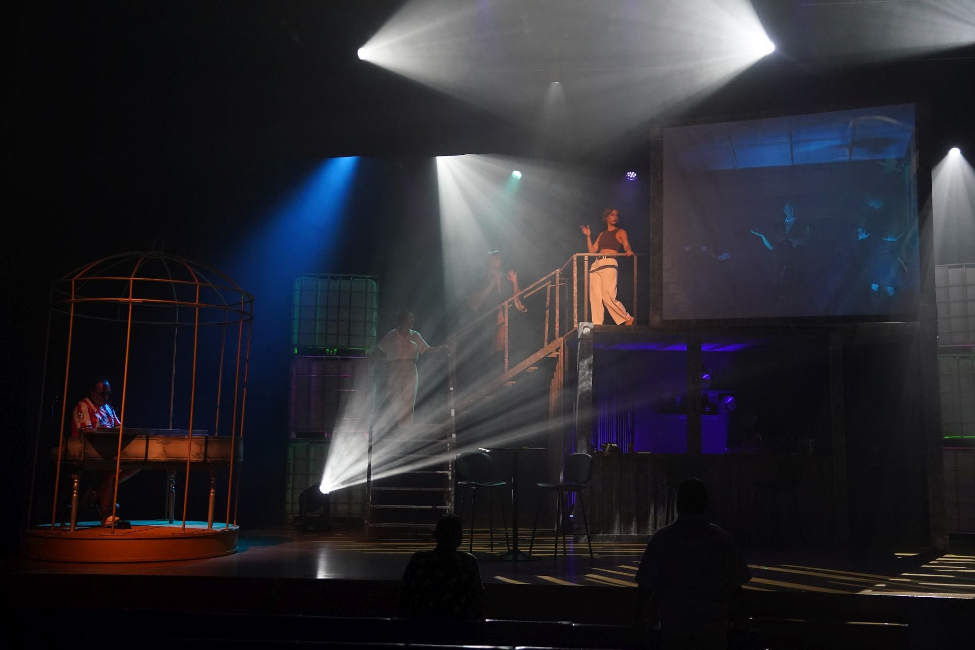 Ensayo del primer pase de la obra.