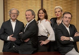 Javier Garay, Luis Hornedo, Belén Esteve, Icíar Ibarrondo y Aitor Melgosa, integrantes de Mocedades