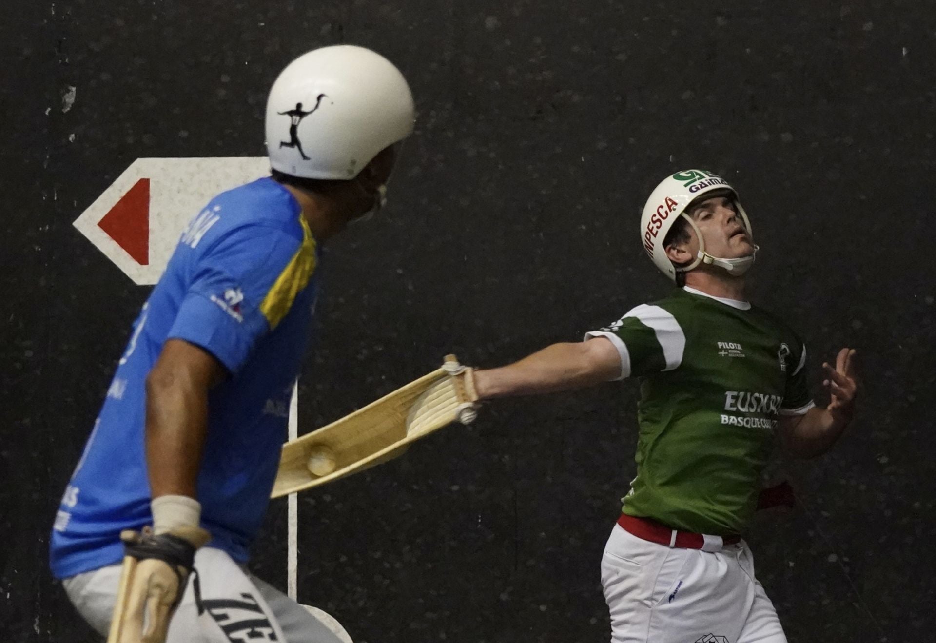 Enfrentamiento entre Euskadi y España en la Liga de Naciones en frontón de 54 metros en Gernika.