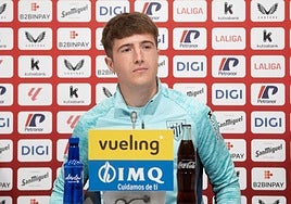 Rueda de prensa de Mikel Jauregizar este jueves en Lezama.