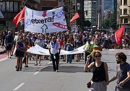 Imagen de la manifestación convocada por los presos de ETA el año pasado en Bilbao.