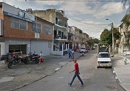 Calle de Cali donde residía el vitoriano que murió acuchillado el lunes.