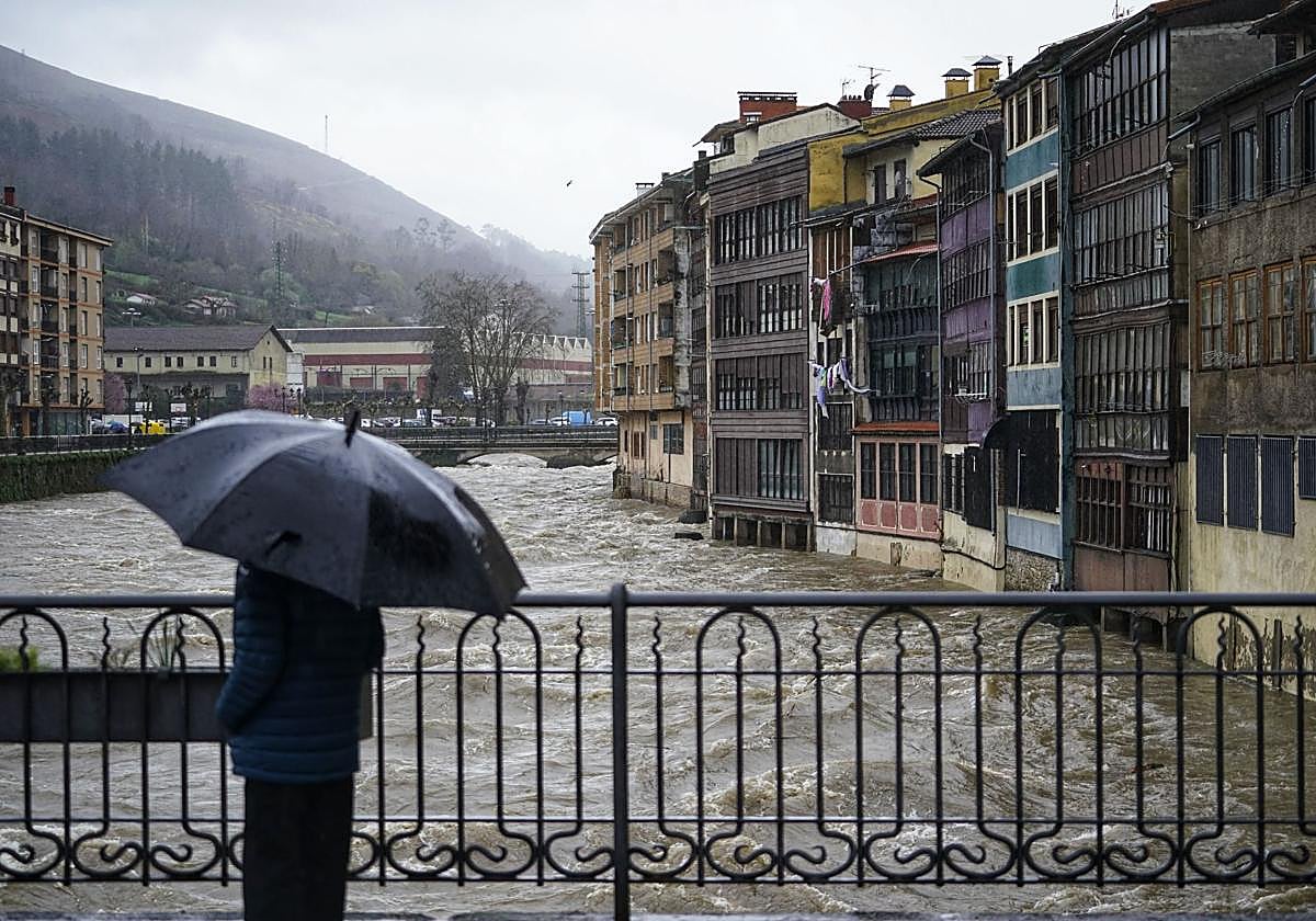 El río Herrerías a su paso por Balmaseda, en una imagen de febrero del pasado año.