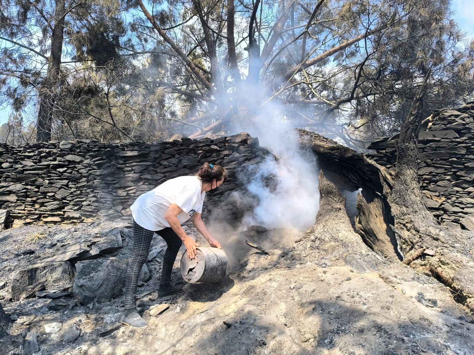 Las imágenes de la &#039;aldea vasca&#039; arrasada por el fuego en Ourense