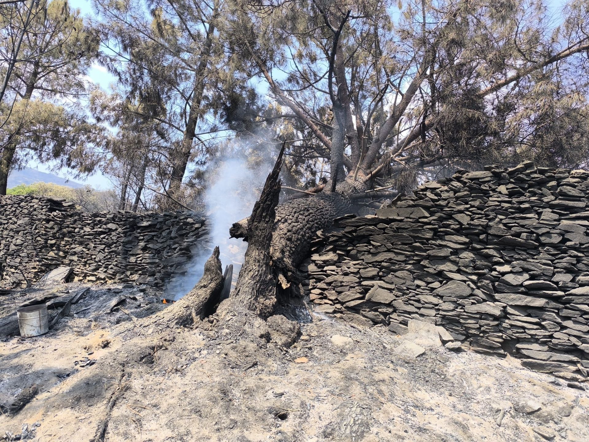 Las imágenes de la &#039;aldea vasca&#039; arrasada por el fuego en Ourense
