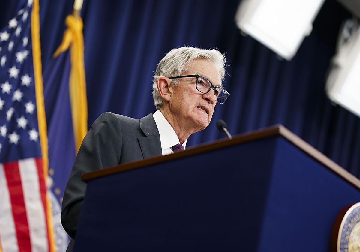 Jerome Powell durante una conferencia de prensa en Washington.