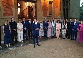 Pradales y sus consejeros, durante el acto celebrado el año pasado en el Palacio de Miramar.