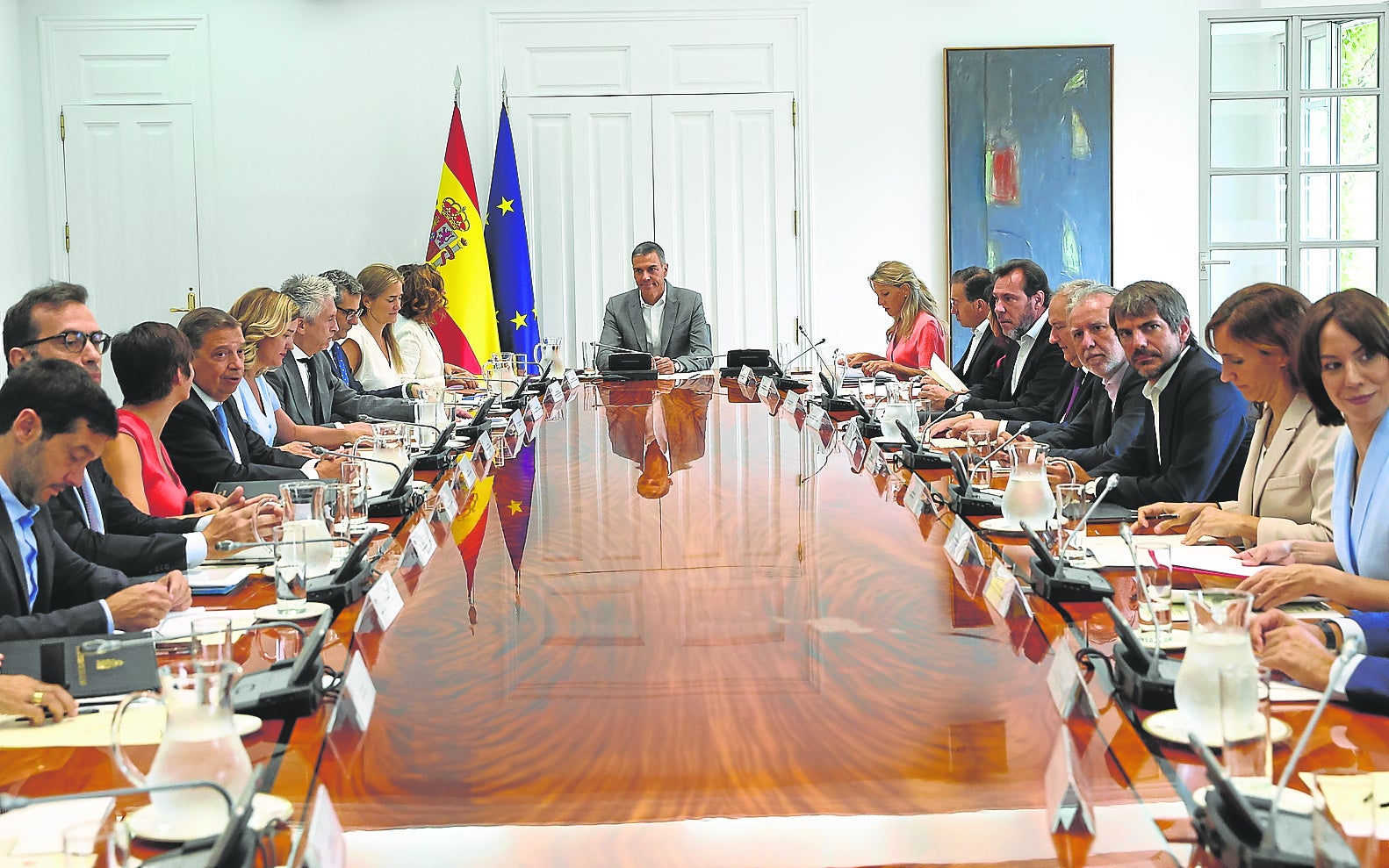 Imagen del Consejo de Ministros presidido ayer por Pedro Sánchez.