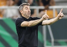 Coudet, en el partido del Alavés contra el Betis.